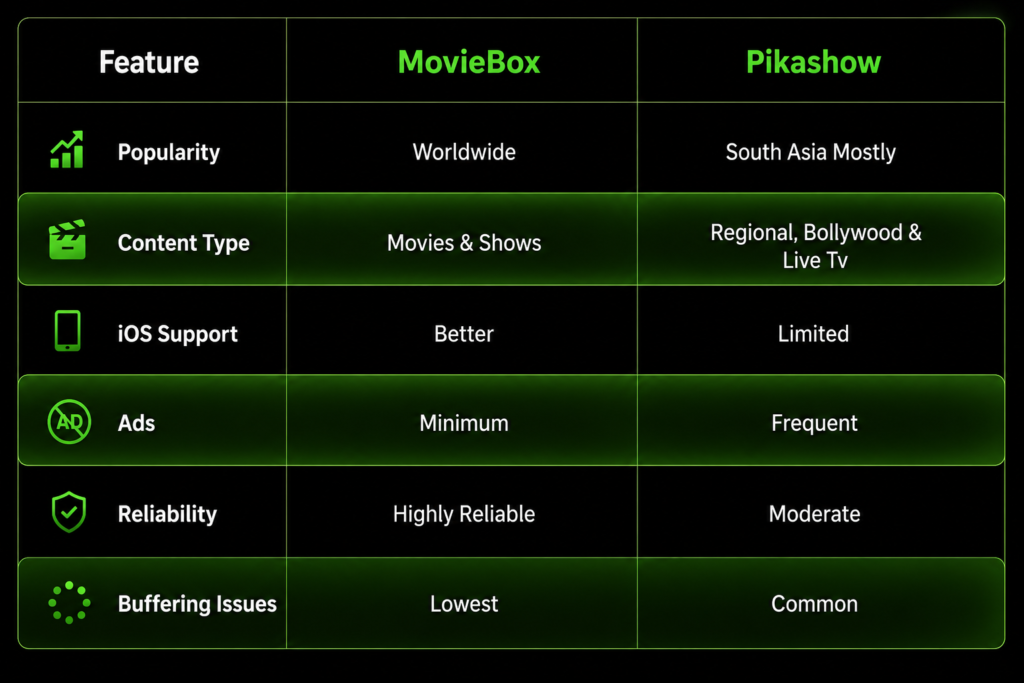 MovieBox vs Pikashow: Which Is the Best Free Streaming App in 2026? 2 A Quick Comparison of MovieBox and Pikashow