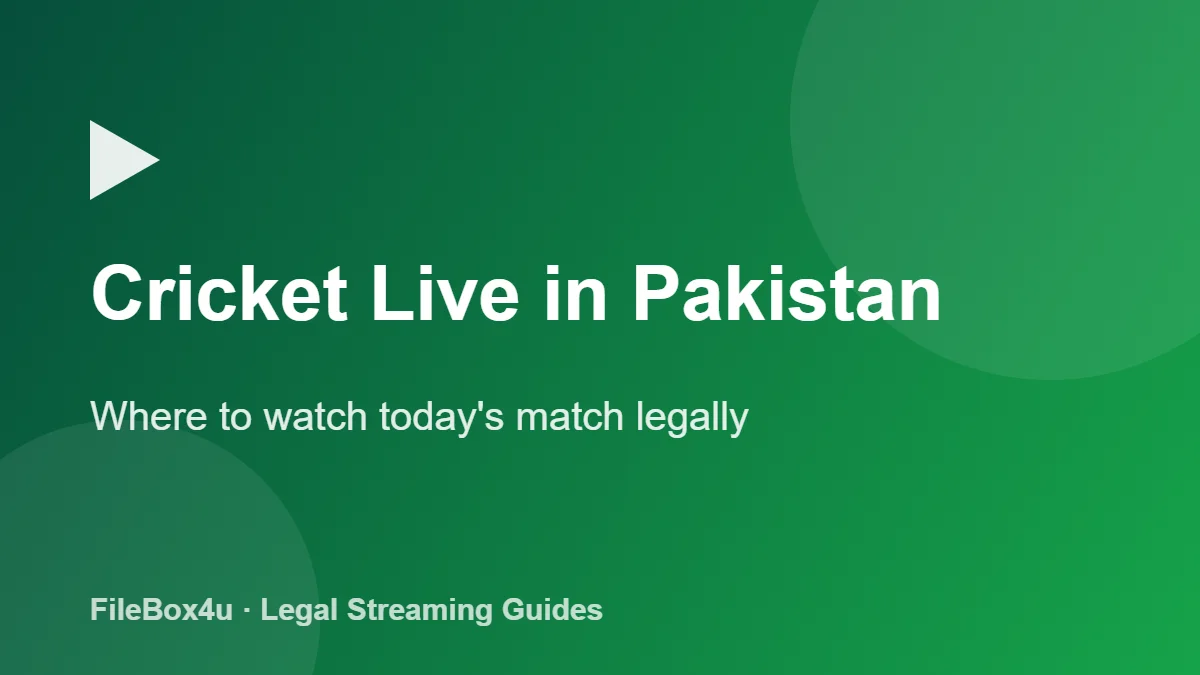 Cricket Live in Pakistan: Where to Watch Today's Match Legally (2026) 1 Cricket live