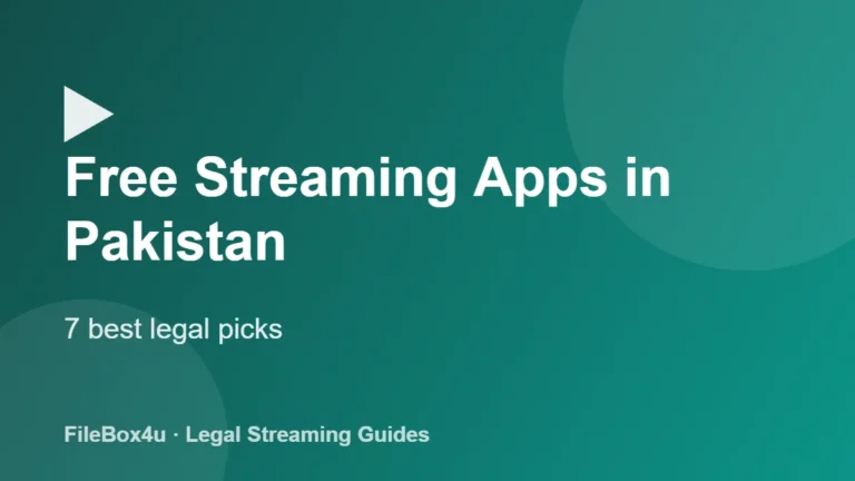 Free streaming apps in Pakistan
